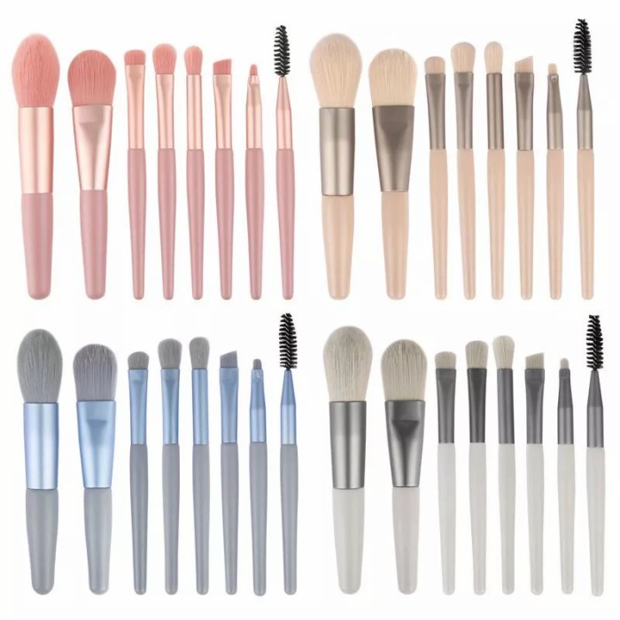Kuas Make Up Set 8 Pcs Eyeshadow Bibir Alis Sisir Powder Pipi Mata