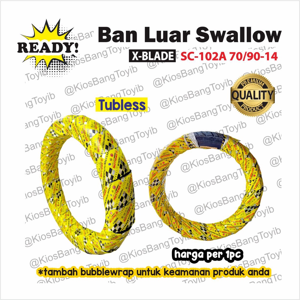 Ban Luar Motor Matic Tubles 70/90-14 SWALLOW x-Blade