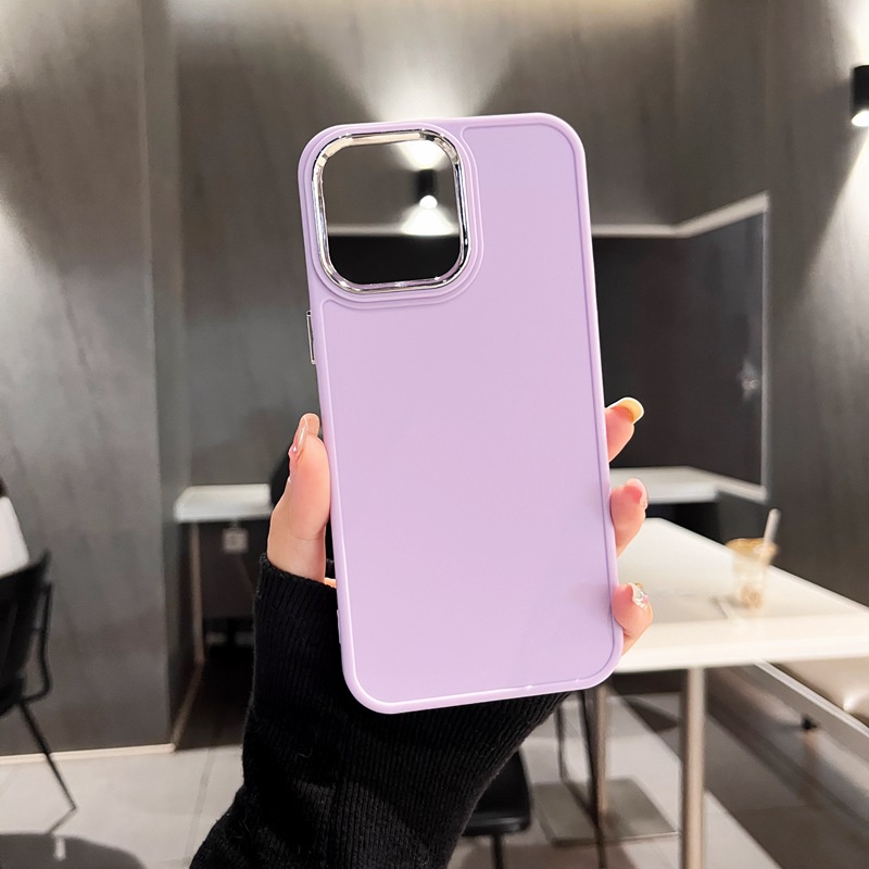 Electroplated Lens Frame Silicone Soft Case IPhone 6S Plus 7 8 14 Plus 7+ 8+ XR XS Max 11 12 13 14 Pro Max SE 2020 Women's Gift Purple Pretty Phone Case