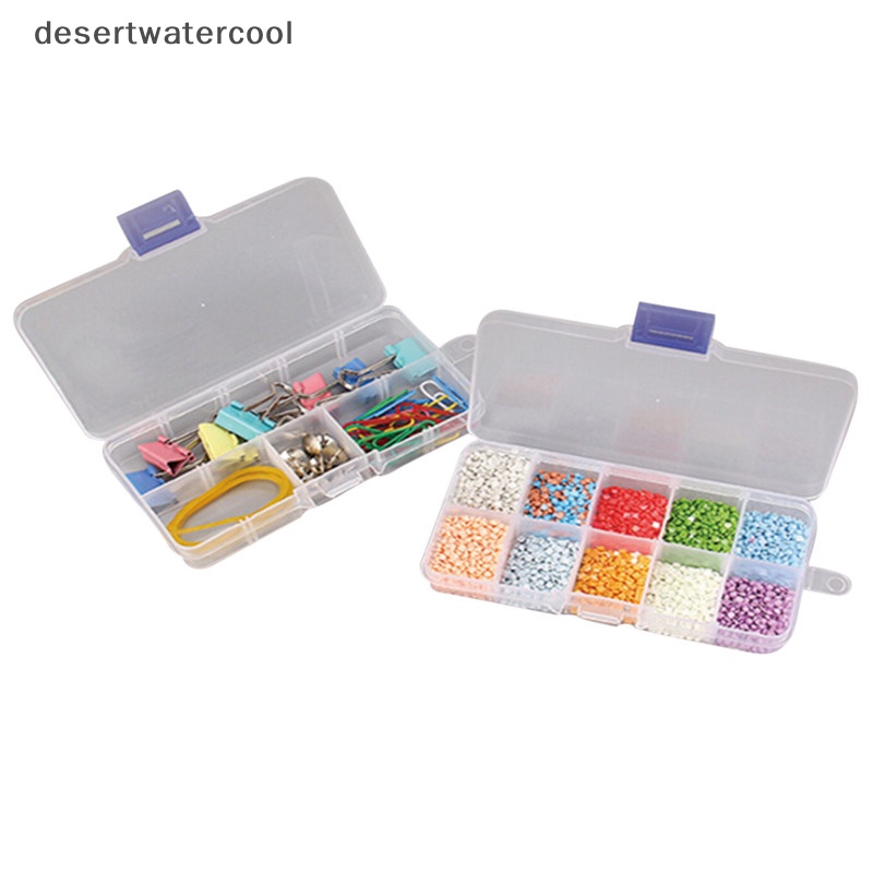 Deid Plastik 10slot Adjustable Kotak Penyimpanan Perhiasan Case Craft Organizer Beads Martijn