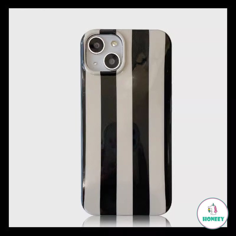 Casing Ponsel Garis Hitam Sederhana Kompatibel Untuk Apple14 Case iPhone 11 Pro Max13 14 12 Pro Max Untuk iPhone XR 87 Plus Penutup Belakang Tahan Guncangan