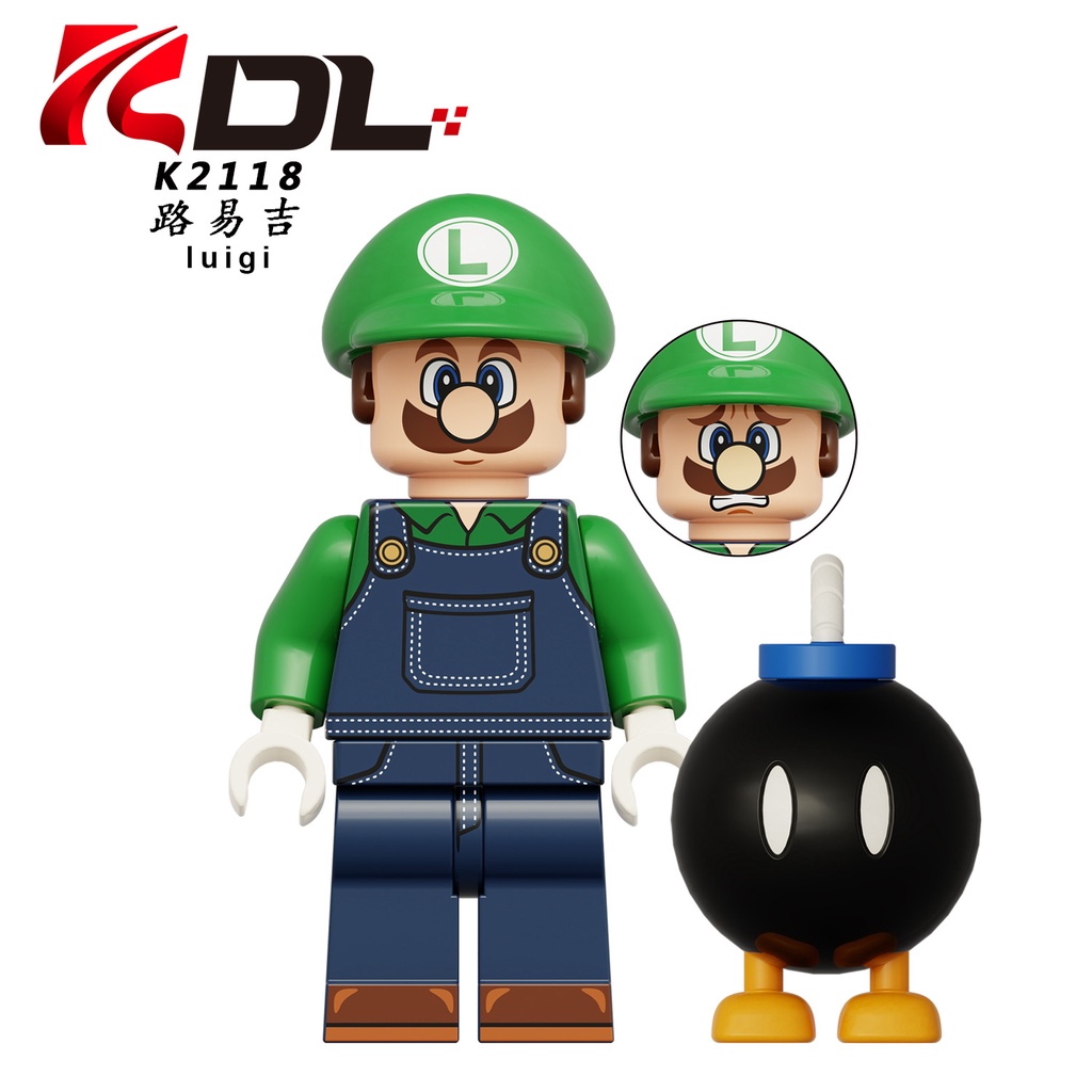 Plumber Baby Luigi Mario Rakitan Blok Bangunan Mainan Mini Kreatif Boneka Dekorasi Hadiah