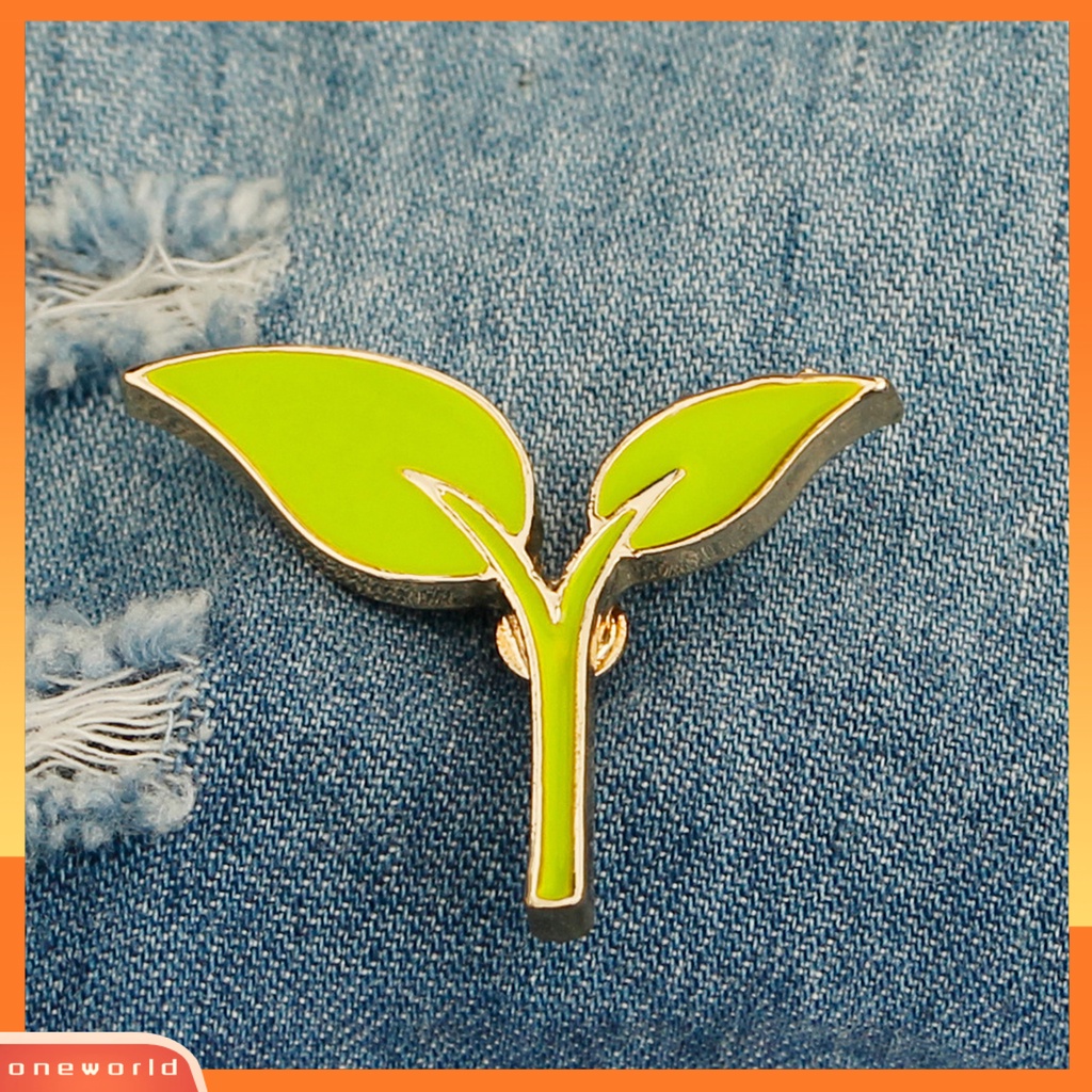 [ONE] Unisex Bros Pin Daun Kartun Perhiasan Indah Terang Kilau Lencana Bros Baju Dekorasi