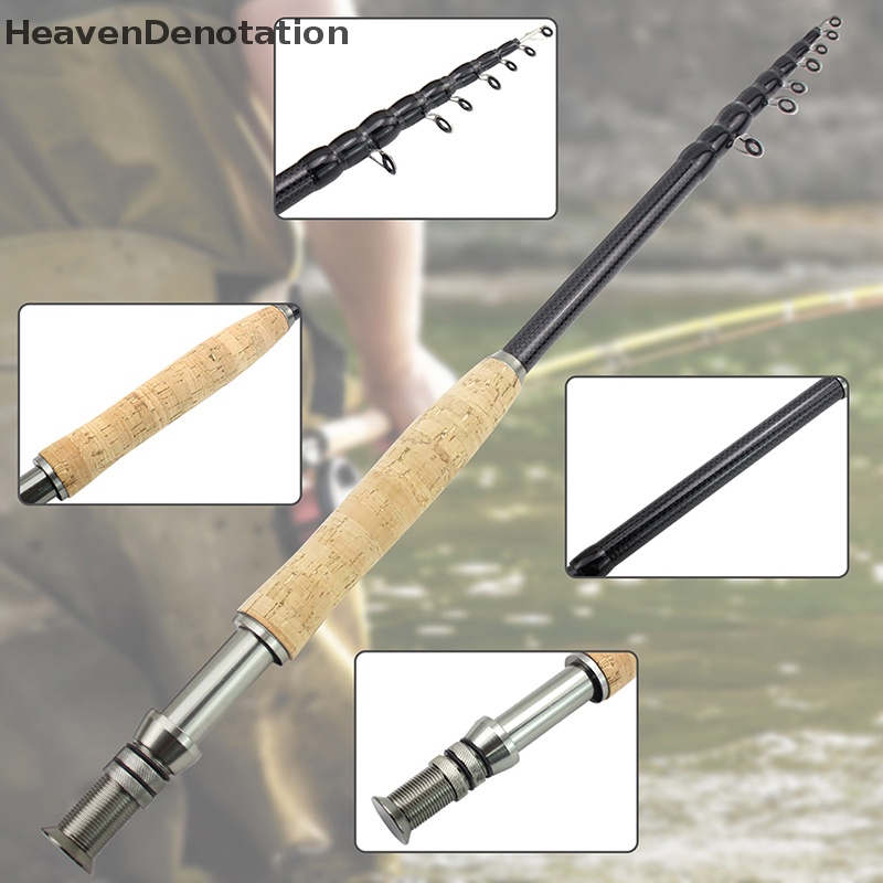 [HeavenDenotation] 2.1m2.4m2.7m Telescopic Fly Fishing Rod Portable Carbon Fast M Power Fly Trout Lure Fishing Tackle Rod Memancing Barang pesca HDV