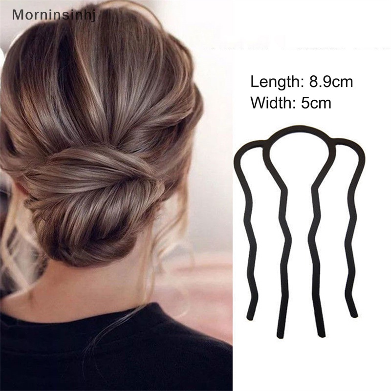 Mornin Sisir Sisipan Rambut Wanita Messy Bun Hair Pin Garpu Rambut Bentuk Gelombang Bahan Metal Untuk Pesta id