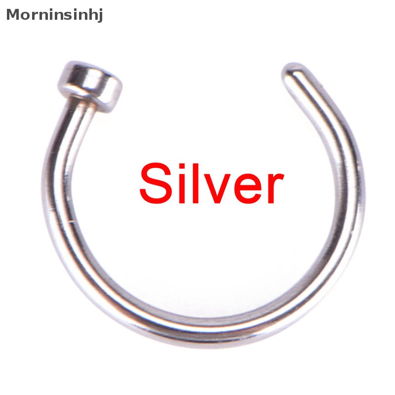 Mornin Kecil Tipis Baja Bedah Hidung Terbuka Cincin Hoop Stud Perhiasan Tubuh Fashion 1pc Cincin Hidung Tulang Stud Perhiasan Tubuh Bahan Stainless Steel Cincin Hidung Terbuka Baja Bedah Tipis Kecil Hoo