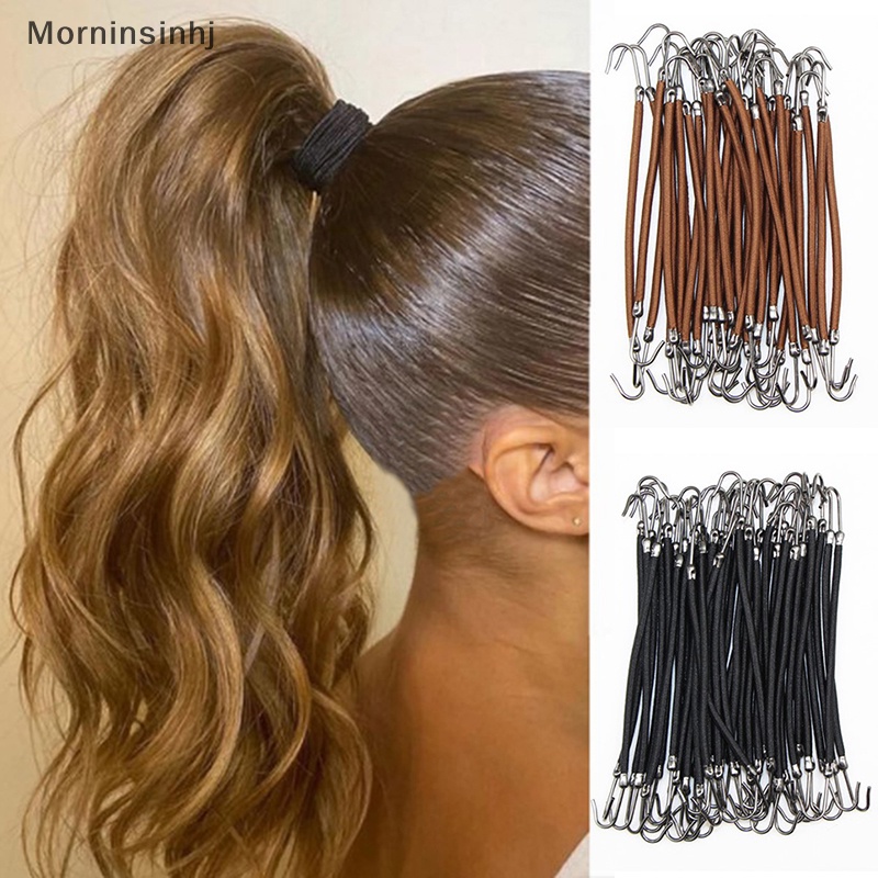 Mornin 10pcs Ikat Rambut Ponytail Karet Elastis Hook Untuk Wanita Kait Karet id