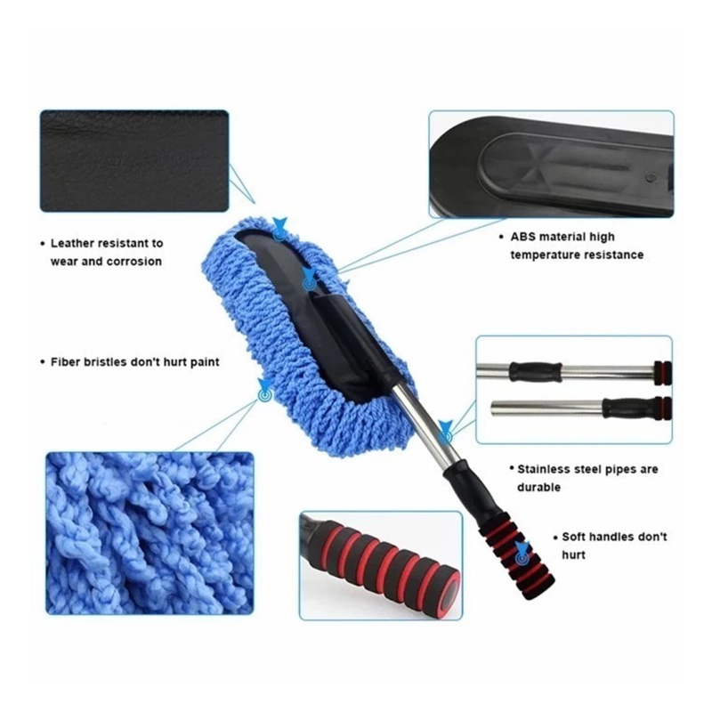 Microfiber Car Brush Kemoceng Pembersih Debu Cuci Mobil Telescopic