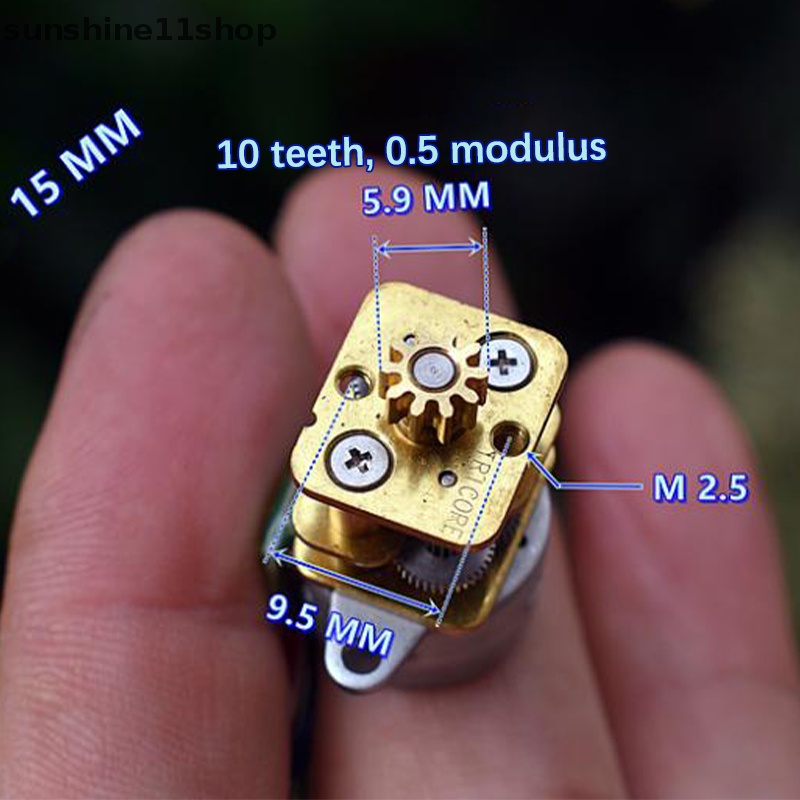 Sho Metal Gear Stepper Motor Diameter 15mm Presisi Tinggi Dua Fase Empat-Kawat Micro Motor Alat Presisi Motor DC N