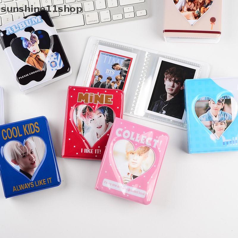 Sho Album Foto Hati Hollow Mini Lucu Love Star Chasing Penyimpanan 3inch Tempat Photocards N