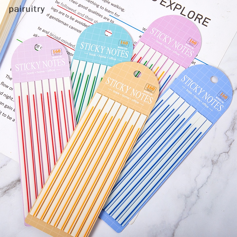 Prt 60Pcs Macaroon Color Horizontal Line Stiker Transparan Neon Indeks Tab Bendera Sticky Note Stationery Anak Hadiah Perlengkapan Kantor Sekolah PRT