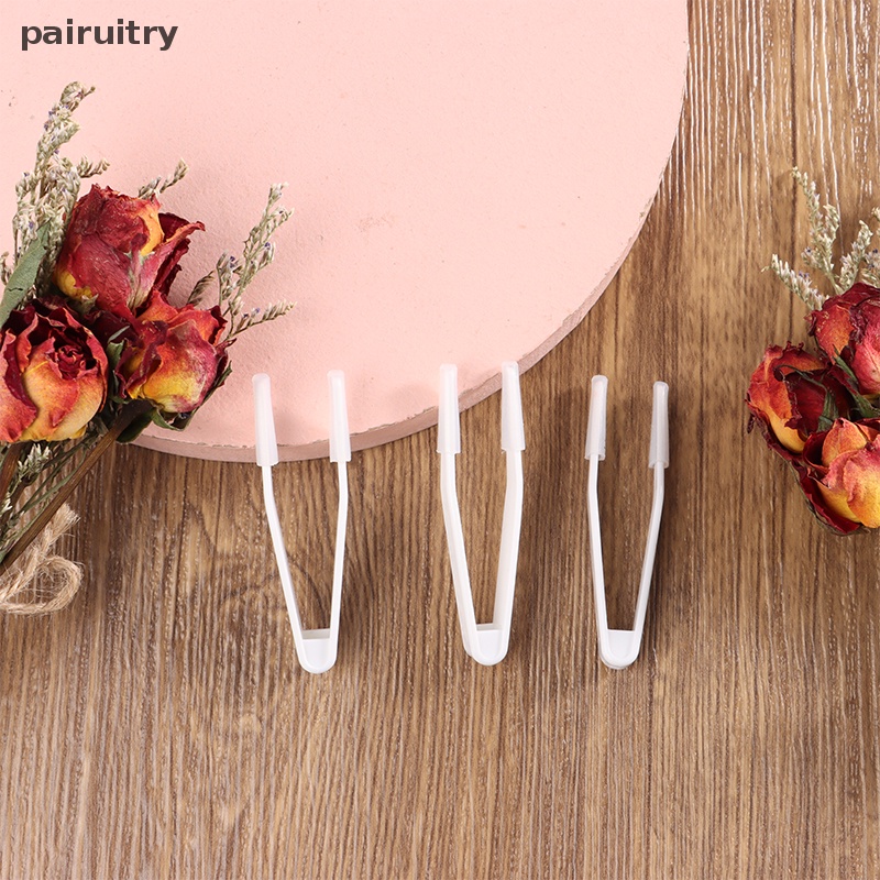 Prt 10Pcs Putih Contact Lens Khusus Kepala Rata Silica Gel Pinset Jepit Tools PRT