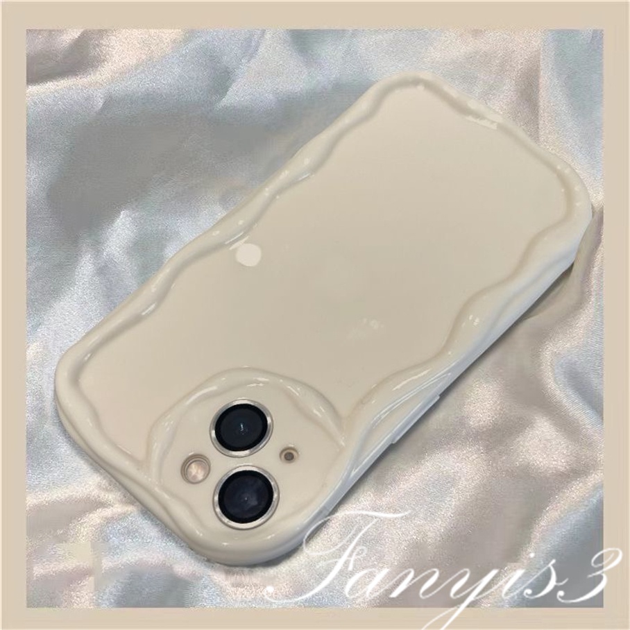 Realme C53 C55 C35 C33 C30 C30s C25Y C21Y C3 C25 C25s C20 C20A C11 C15 8i 9i 5 5i 5s 6i Narzo 50i 50A Prime Hitam Putih Solid Wavy Curved Edge Phone Case TPU Soft Sarung Pelindung