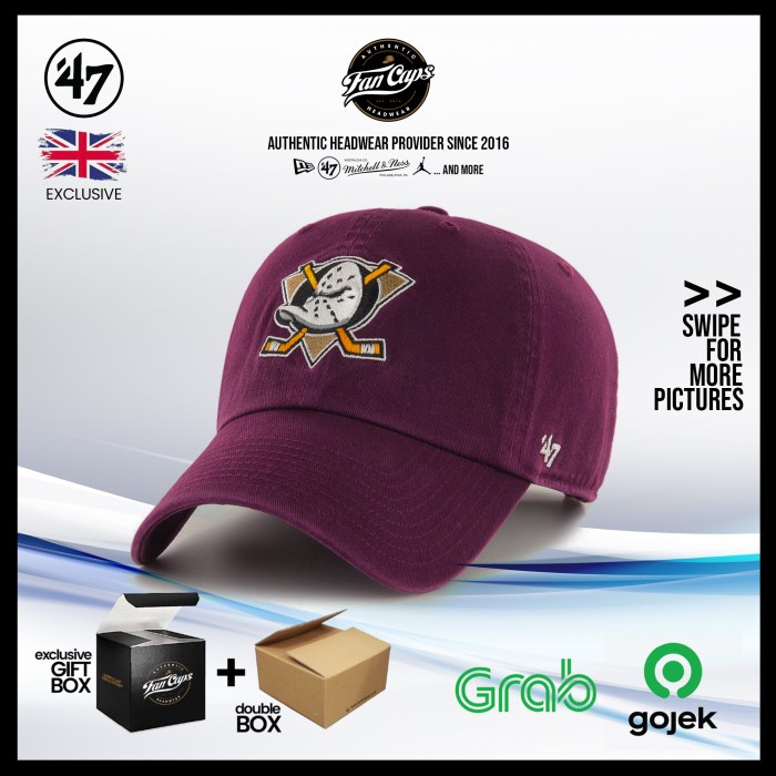 [ORIGINAL] Anaheim Ducks Plum Purple Clean Up Cap | Topi 47