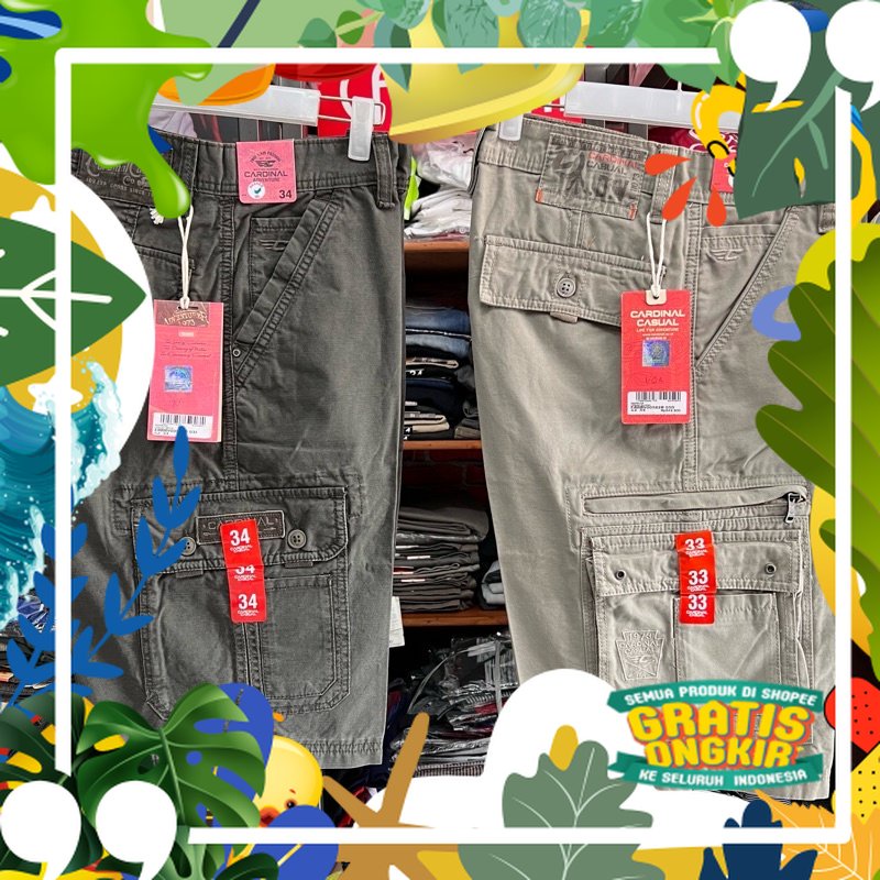 Celana Cargo Cardinal Pendek Original (Harga Promosi)/ Anakanak kado ultah merah pink ungu kuning hi