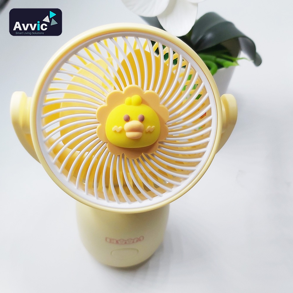 AVVIC TYX-9159B Kipas Angin Mini Bloom Karakter Portable Mini Desktop Fan USB Rechargeable