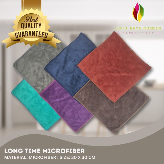 Kain Lap Microfiber Long Time by Chalmer 30x30 cm Tebal Serbaguna