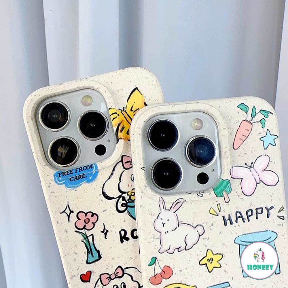 Colorful Graffiti Biodegradable Eco Case Untuk iPhone 14 Pro Case iPhone 11 Pro Max12 13 14 Pro Max XS XR Sarung Tahan Guncangan