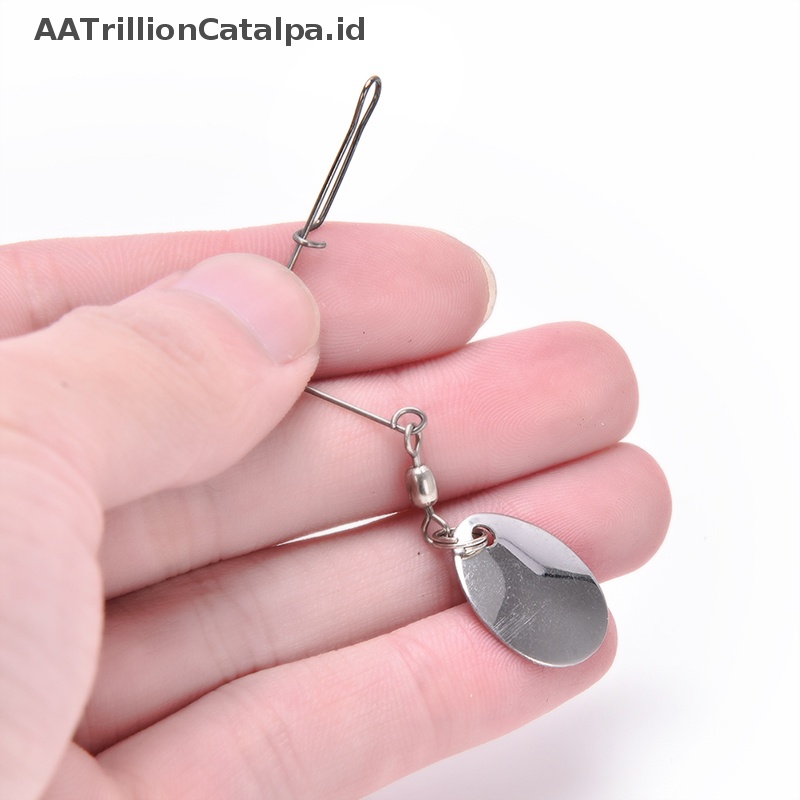 Aatrillioncatalpa 10pcs Stainless Steel Jig Spinner Kawat Bentuk Spinner Aksesoris Alat Pancing ID