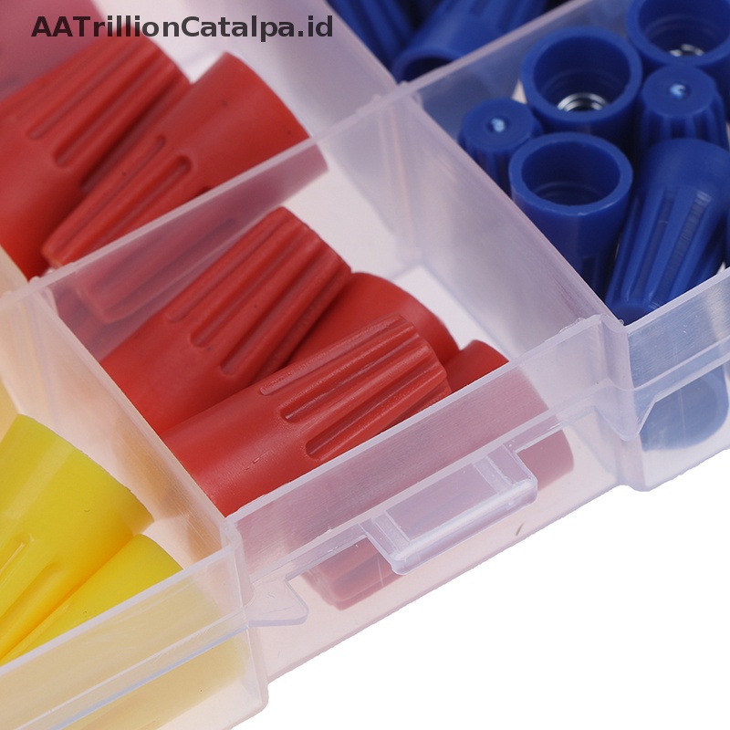 Aatrillioncatalpa 102pcs Aneka Warna Konektor Kawat Mur Listrik Spring Cap ID