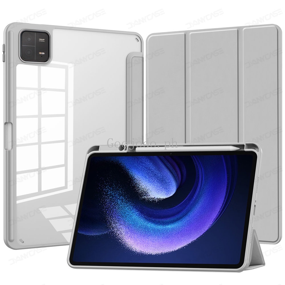 Case Untuk Xiaomi Pad6/5 11 ''2023Sarung Pelindung TPU Untuk Mipad6 /5Smart Sleep Transparan Case Dengan Stand Dan Pen Slot funda