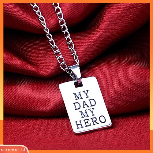 [WOD] 1pc My Dad My Hero Huruf Liontin Rantai Choker Keluarga Cinta Kalung Hadiah