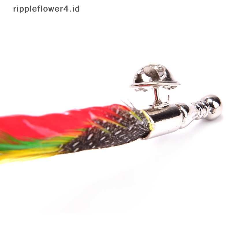 {rippleflower4.id} Handmade Peacock Pheasant Bulu Bros Topi Kerah Pin Jas Aksesoris Pernikahan~