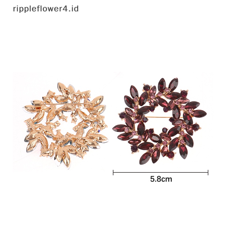 {rippleflower4.id} Bros Bunga Kristal Bros Fashion Untuk Wanita Kostum Perhiasan Hadiah Paduan Berlian Bros Korsase Pin~