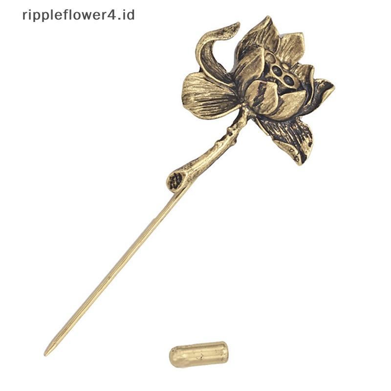 {rippleflower4.id} Warna Emas Perak Lotus Pin Bunga Bros Untuk Aksesoris Pakaian Wanita Lucu Wanita Perjamuan Pernikahan Bros Perhiasan~