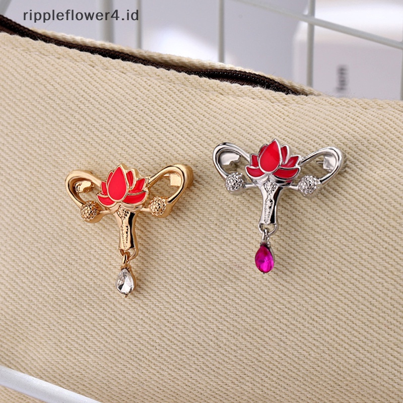 {rippleflower4.id} Fashion Bunga Lotus Liontin Bentuk Bros Alloy Untuk Wanita Kerah Pakaian Lencana Pin Accesssries~