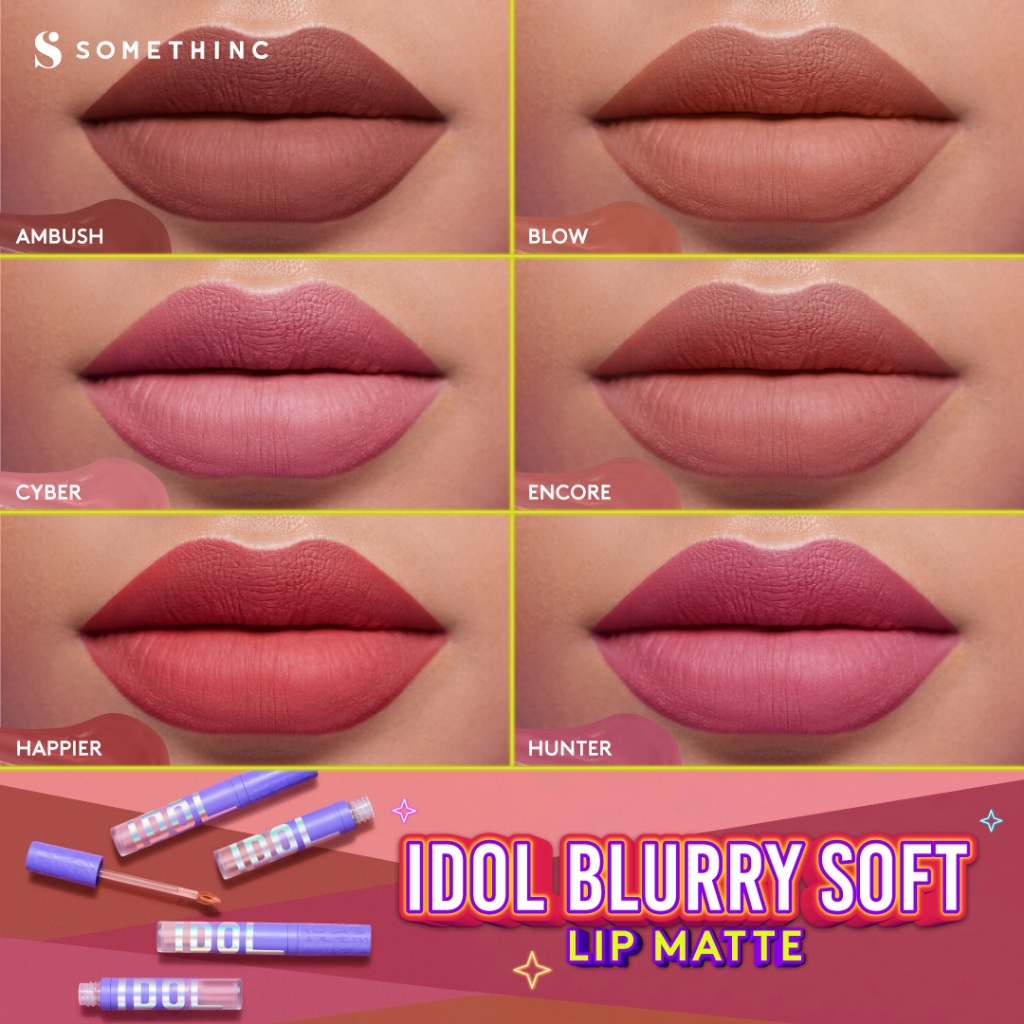 SOMETHINC Idol Blurry Soft Lip Matte - Lip Cream Matte - Lipstik Waterproof Awet dan Tahan Lama