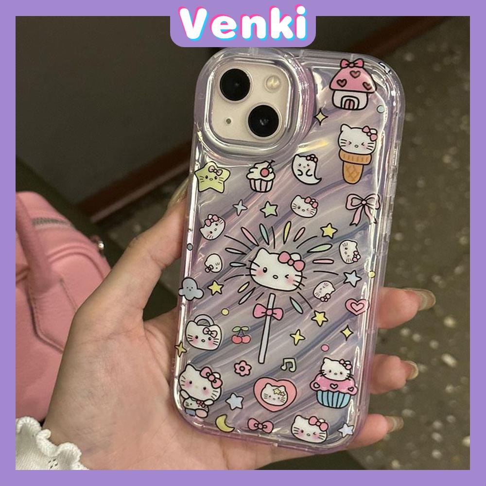 VENKI - Untuk iPhone 11 iPhone Case Laser Reflektif Bening Phone Case TPU Lembut Shockproof Airbag Ponsel Case Lucu Kompatibel dengan iPhone 14 13 Pro max 12 Pro Max XR XR 7 8Plus