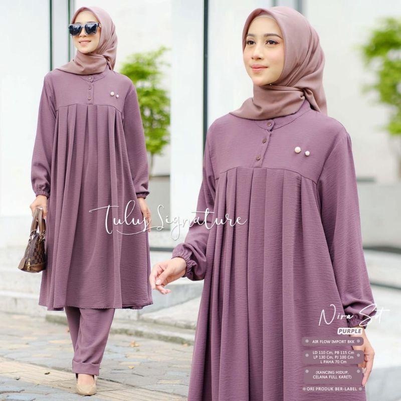 BESTPROMO BISA COD NIRA SET + CELANA SIZE M L XL XXL JUMBO BAHAN CRINGKLE PREMIUM IMPORT STELAN