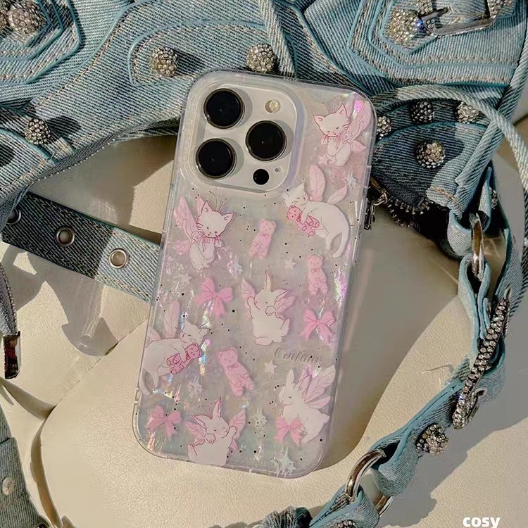 Ins Gaya Cocok Untuk iPhone 14 Pro Max Casing Ponsel iPhone Double-layer Pola Dicetak Kompatibel Dengan Iphone13 13pro 13prm iPhone 11 11pro 14plus 12Pro Max Casing Ponsel TPU Tahan Guncangan