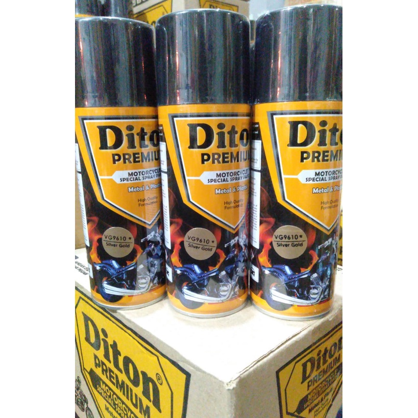 cat semprot Pilok Pilox Diton Premium Silver gold 9610 Silver Gold vg 9610 400cc cat semprot tahan bensin pilok velg 400cc