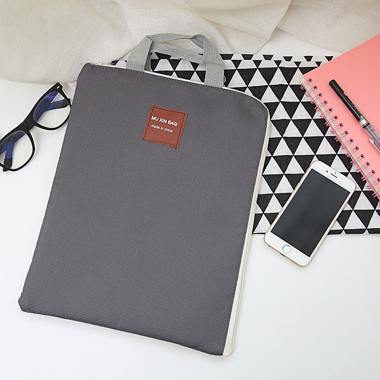 Tas Kain Laptop/ Map dengan Tali File Map Organizer Simple Elegant Tas Dokumen Laptop A4