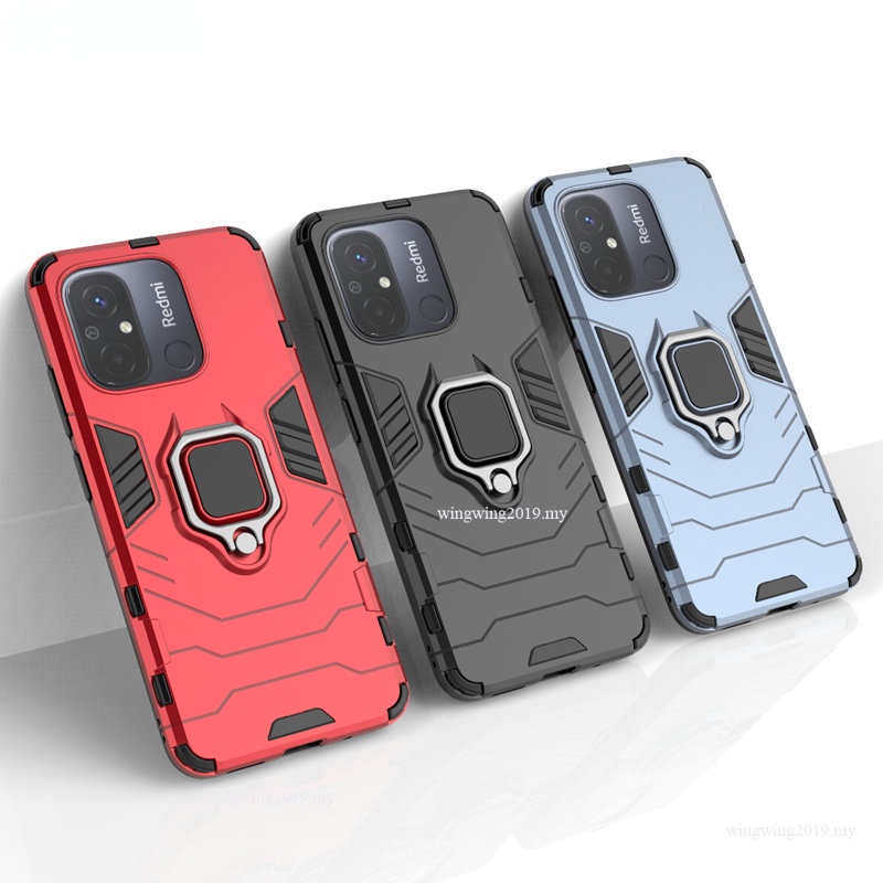 Shockproof Armor Case Untuk Xiaomi Redmi 12C Cases Stand Holder Magnetic Phone Back Cover Untuk Redmi 12C 11A Tritone