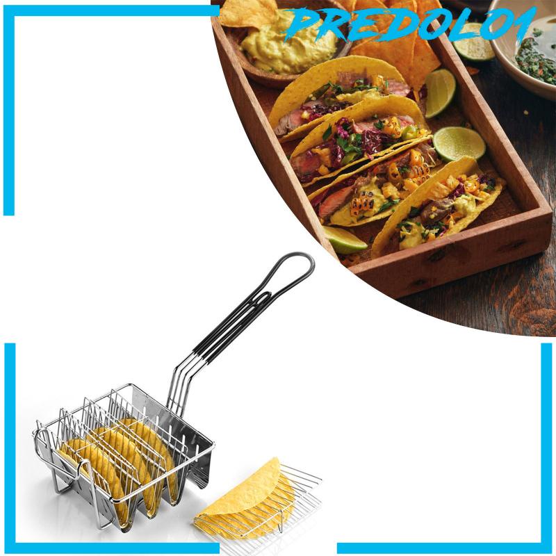 [Predolo1] Keranjang Taco Professional Tortillas Burritos Taco Rack Fryer Penggorengan Cangkang Taco