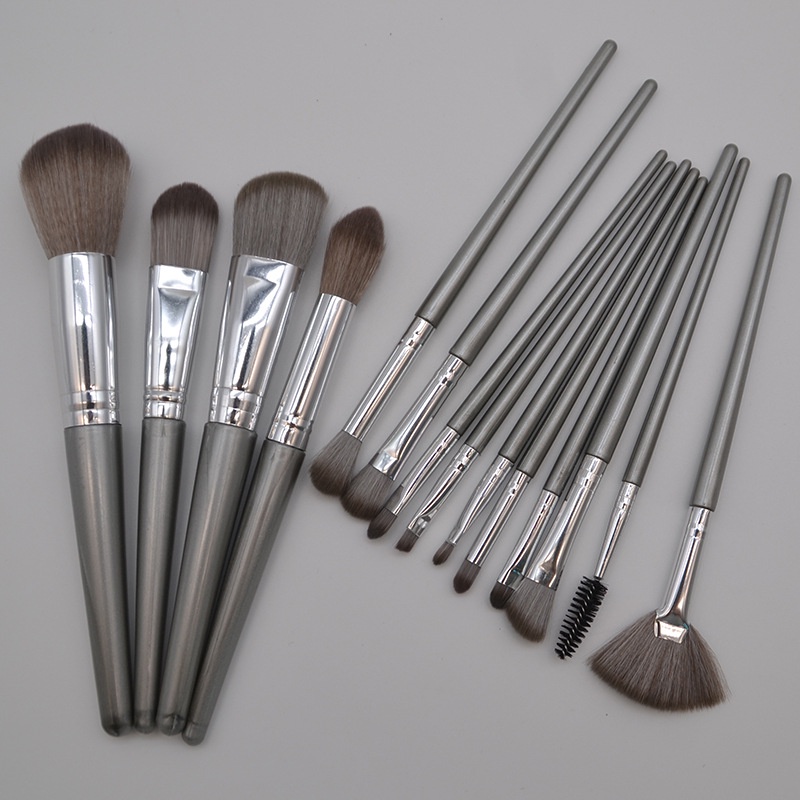 14 Pcs Kuas Makeup Brush Set Eyeshadow Blusher Blending Make Up Brush Highlighter Powder Koas Makeup Beauty Tools