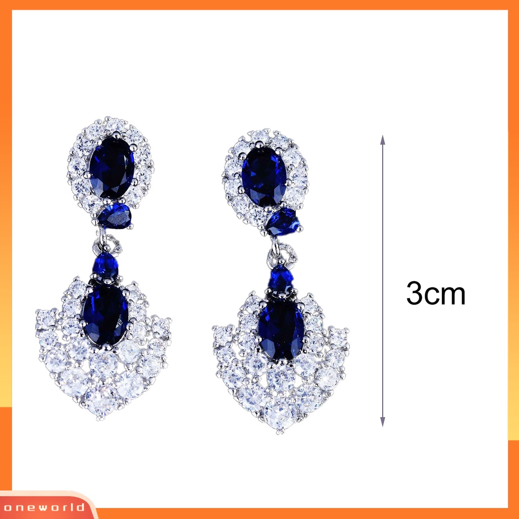 [WOD] Wanita Menjuntai Anting Faux Batu Alam Berlian Imitasi Perhiasan Halus Ringan Stud Earrings Kalung Liontin Untuk Pernikahan