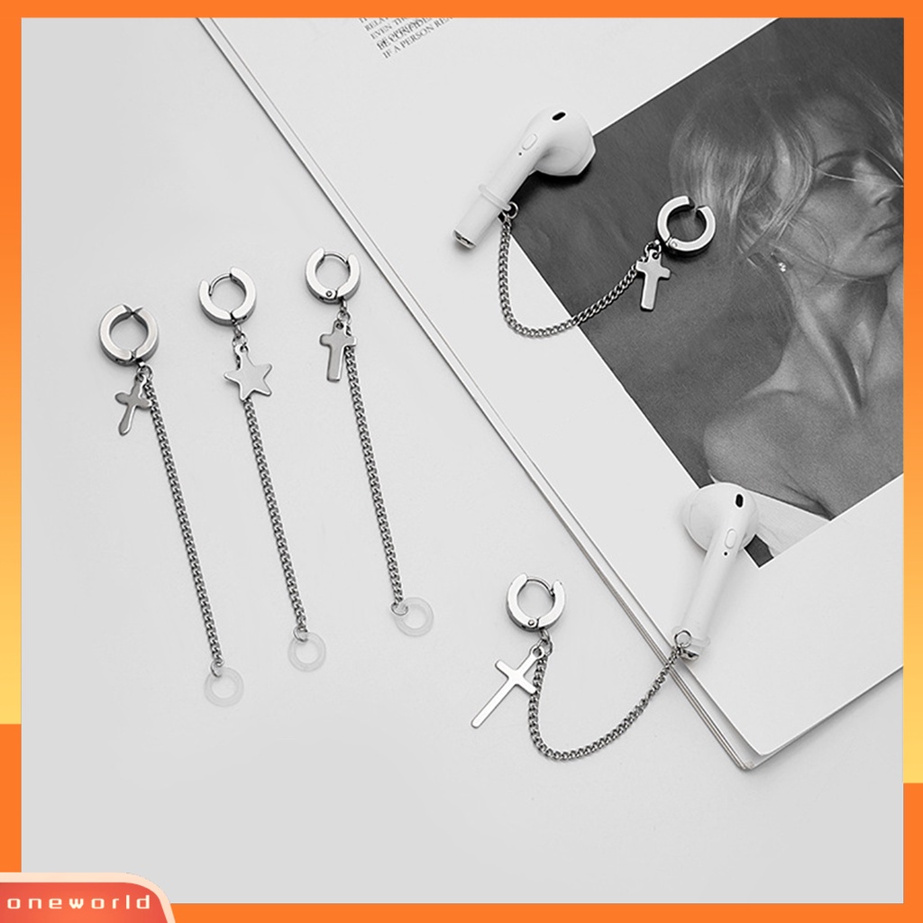 [WOD] 1pc Anting Anti Hilang Universal Cocok Mudah Digunakan Tali Anting Earphone Stainless Steel Non-slip Untuk Pakaian Sehari-Hari