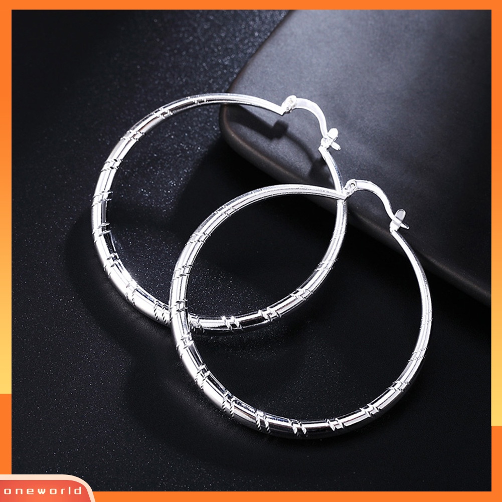 [WOD] Wanita Bergaya Bulat Besar Bentuk Lingkaran Retro Besar Hoop Earrings Perhiasan Hadiah