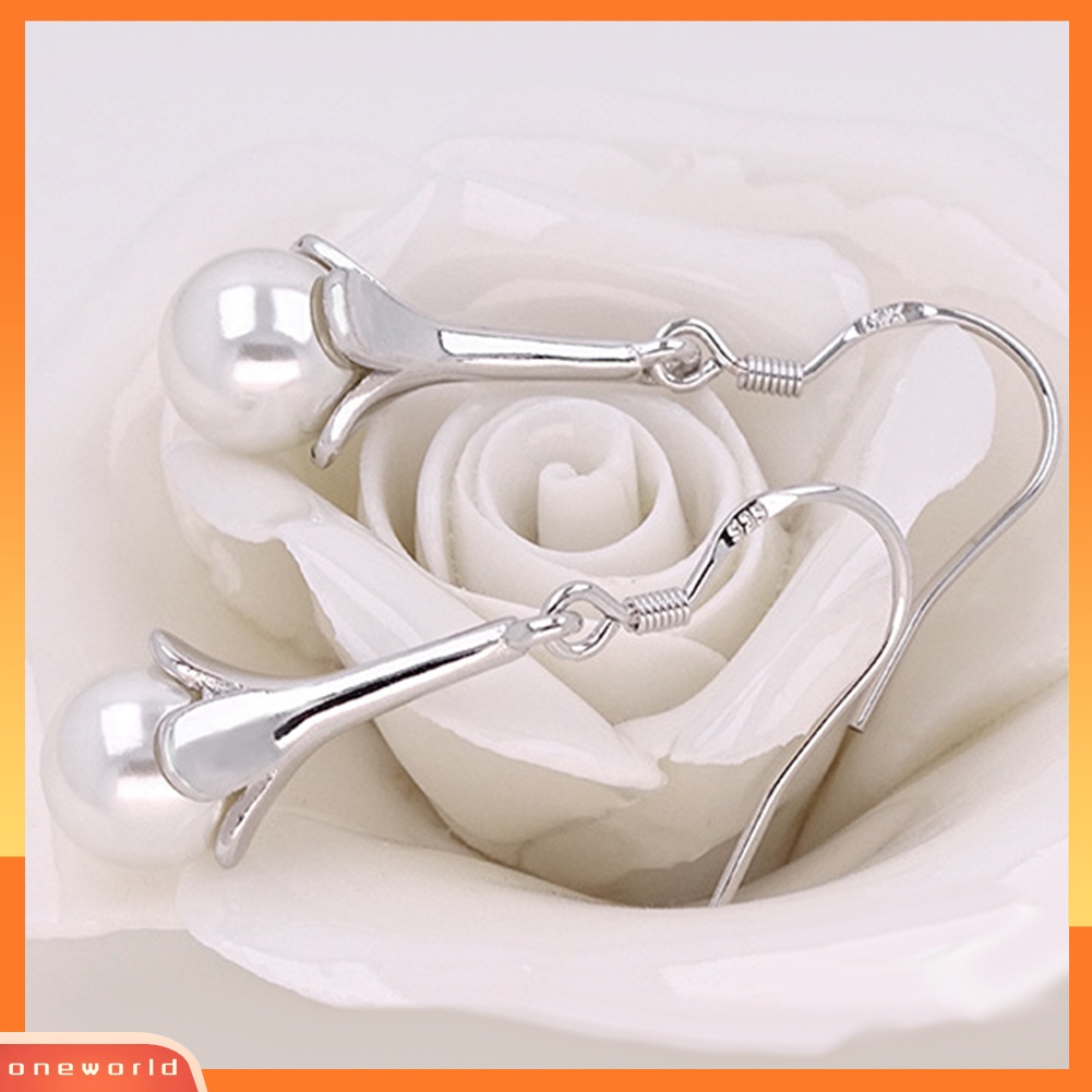 [WOD] Opal Drop Earrings Bunga Daun Rumbai Kait Anting Pesona Menjuntai Perhiasan Wanita