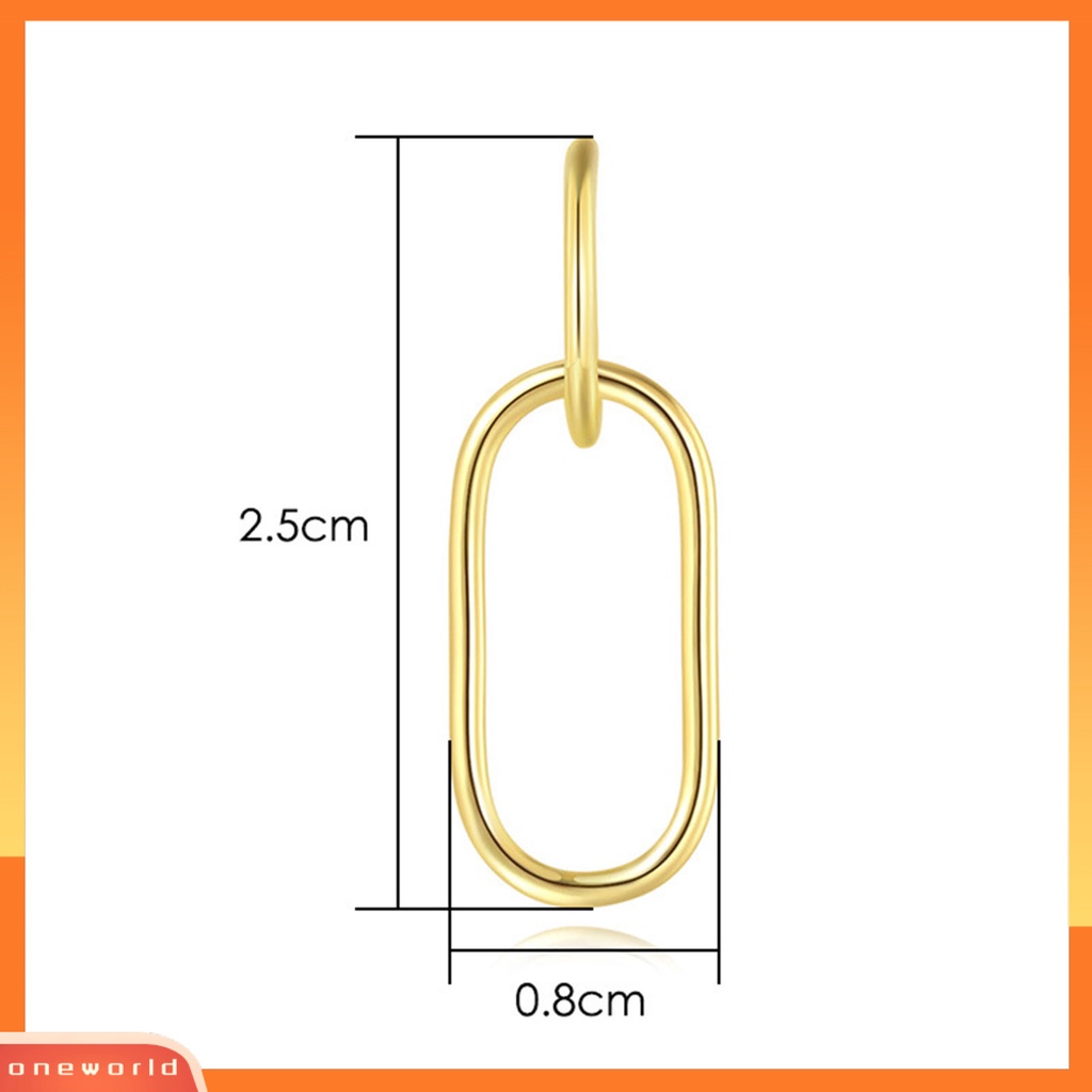 [WOD] 1pasang Anting Kait Setengah C Perhiasan Berbentuk Oval Anting Drop Geometris Berongga Untuk Pesta Pernikahan Prom