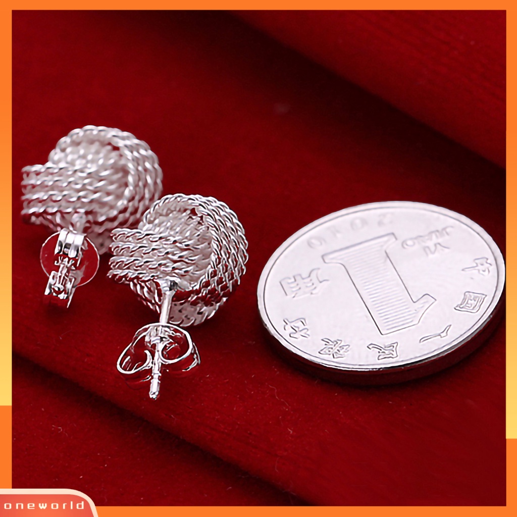 [WOD] Ear Studs Mesh Ball Set Stud Telinga Elegan Bahan Alloy Ramah Kulit Untuk Pacaran
