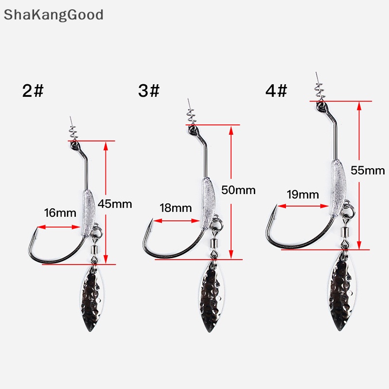 Kait Engkol Selip Payet Sendok Logam Menambah Berat Umpan Dengan Kunci Twist Barbed Hook Offset Hooks SKK