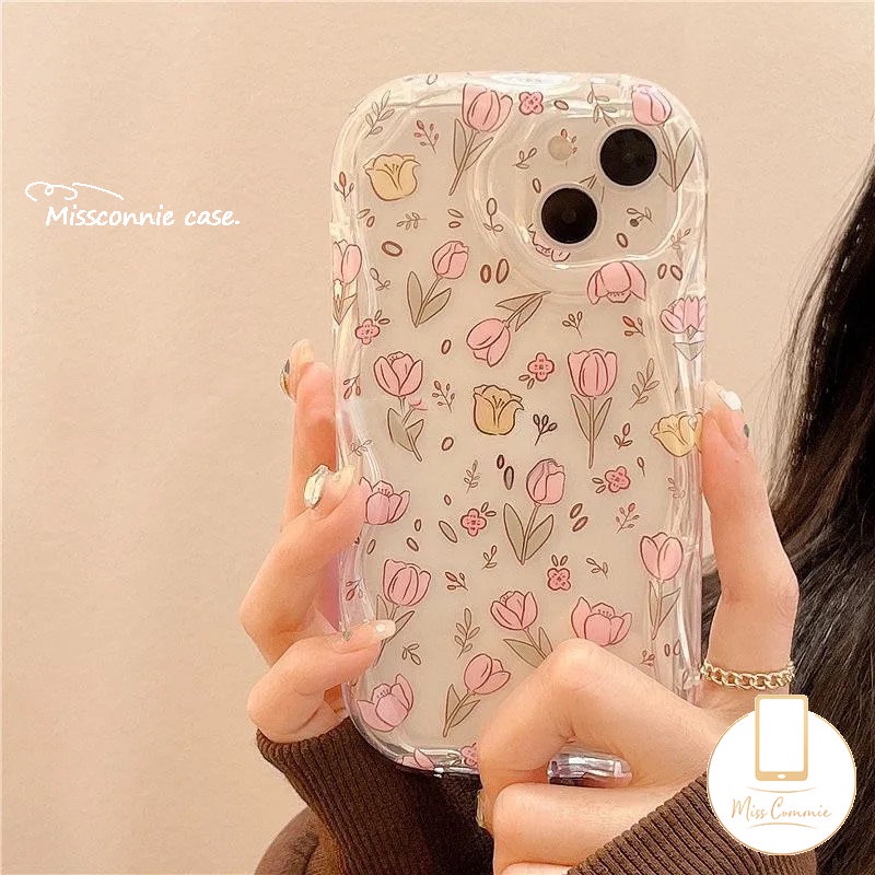 Case Bunga Segar Transparan Untuk Redmi 9A 10a1 9T 10A A2 9 10C 9C NFC POCO M3 Redmi Note 11s 8 11 10s 9 10Pro 12 10 Pro Max 3D Tepi Melengkung Bergelombang Glorssy Floral Soft Cover