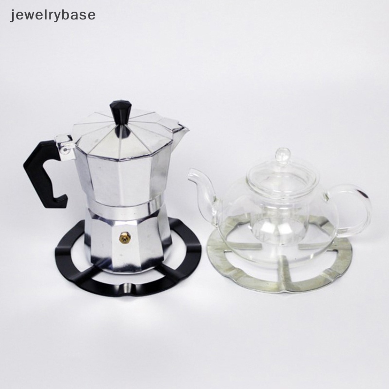 [jewelrybase] 1pc Rak Kompor Gas Stainless Steel Moka Pot Kopi Pot Berdiri Perlengkapan Dapur Butik