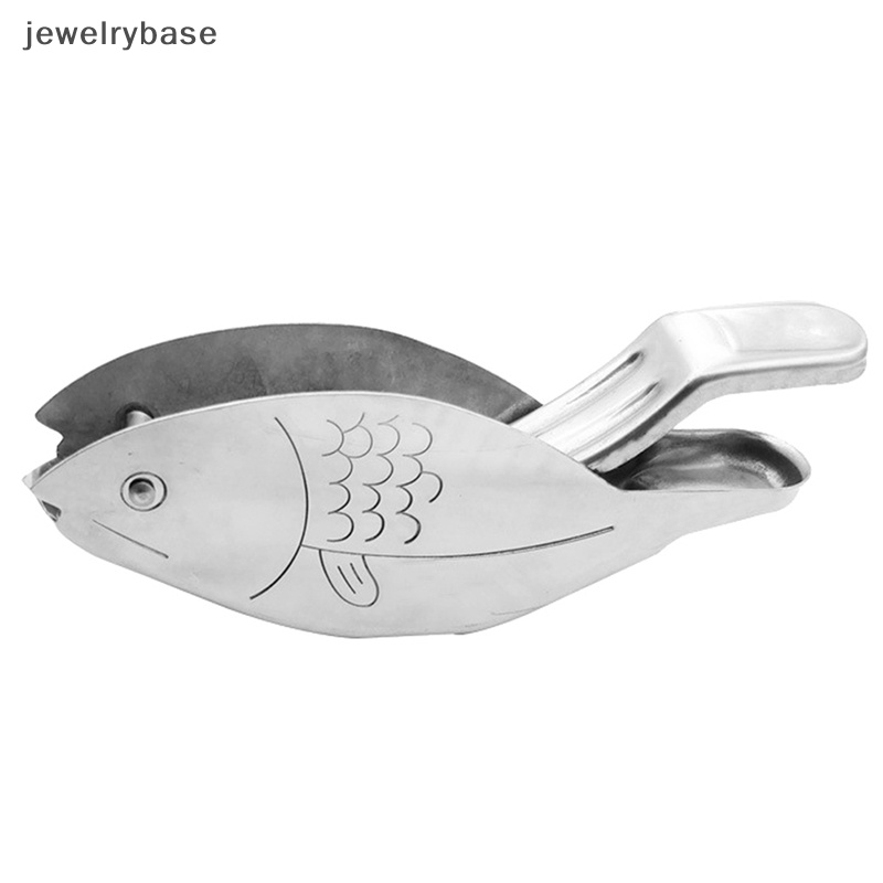 [jewelrybase] Alat Peras Jeruk Lemon Stainless Steel Bentuk Ikan Lemon Juicer Alat Peras Jeruk Nipis Manual Butik