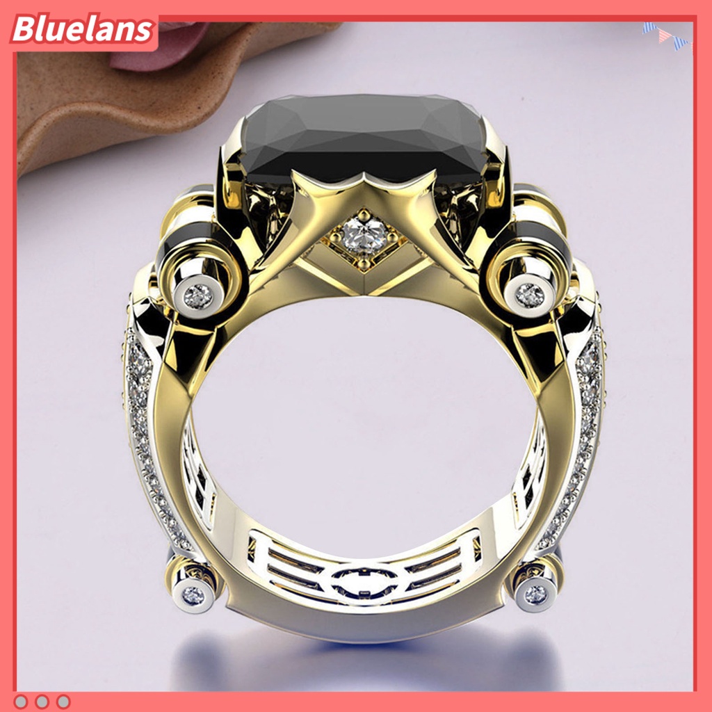 [BLS] Unisex Cincin Vintage Gothic Mewah Berlian Imitasi Mengkilap Electroplating Dekorasi Hadiah Pria Wanita Cubic Zirconia Fidget Ring Jewelry Untuk Pakaian Sehari-Hari